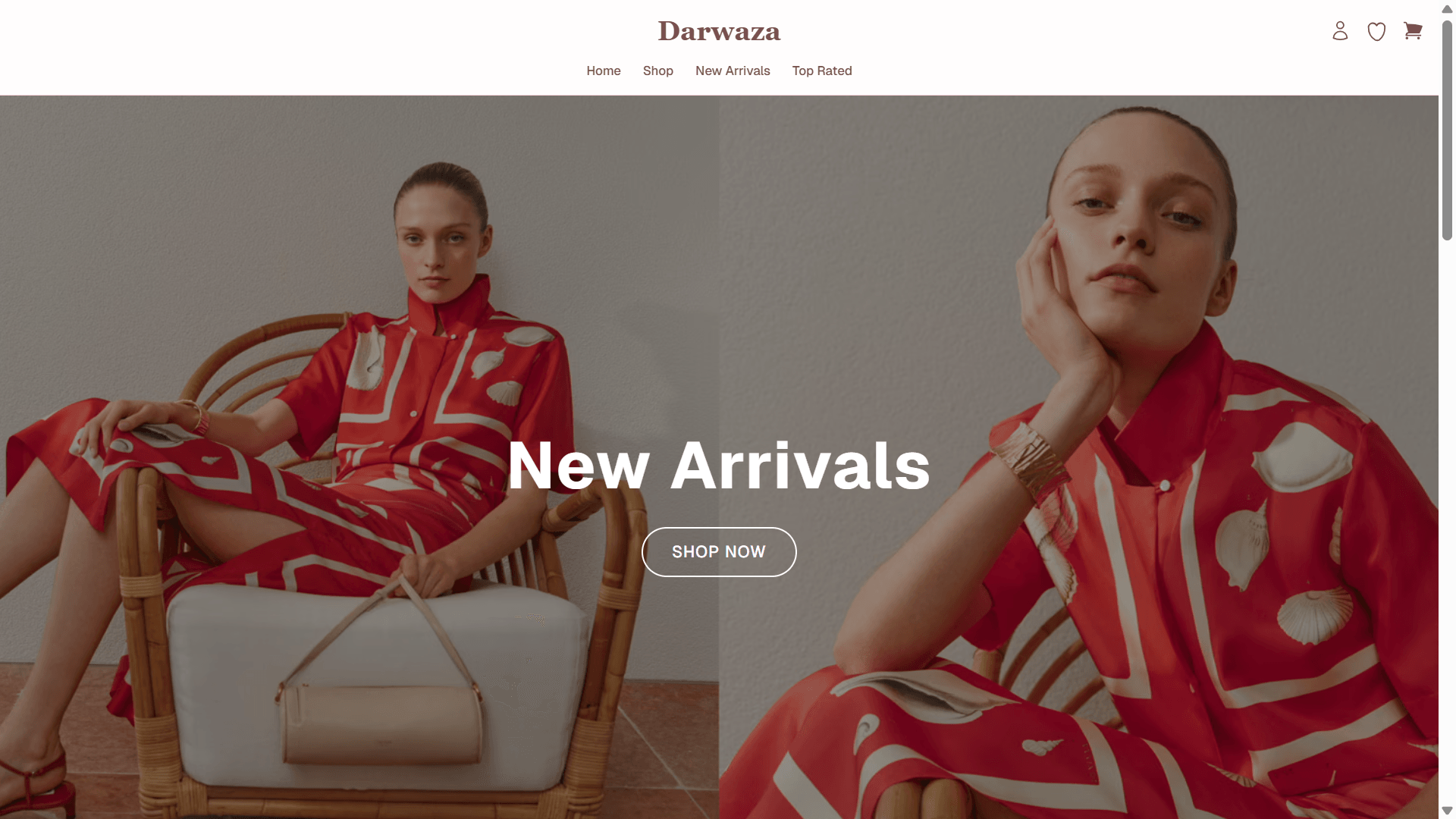 Darwaza fashion storefront new arrivals hero section